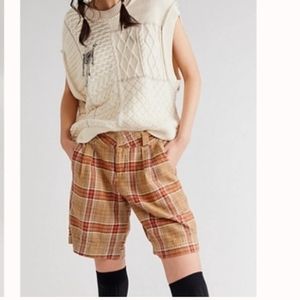 Free People Bali Tai Plaid Shorts